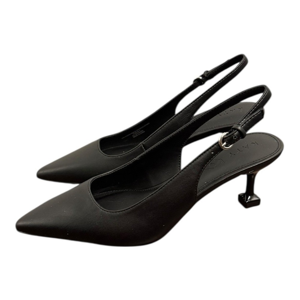 Katy Perry The Oceanview Slingback Heels Softy Nappa Black 7.5 NIB - Picture 2 of 9
